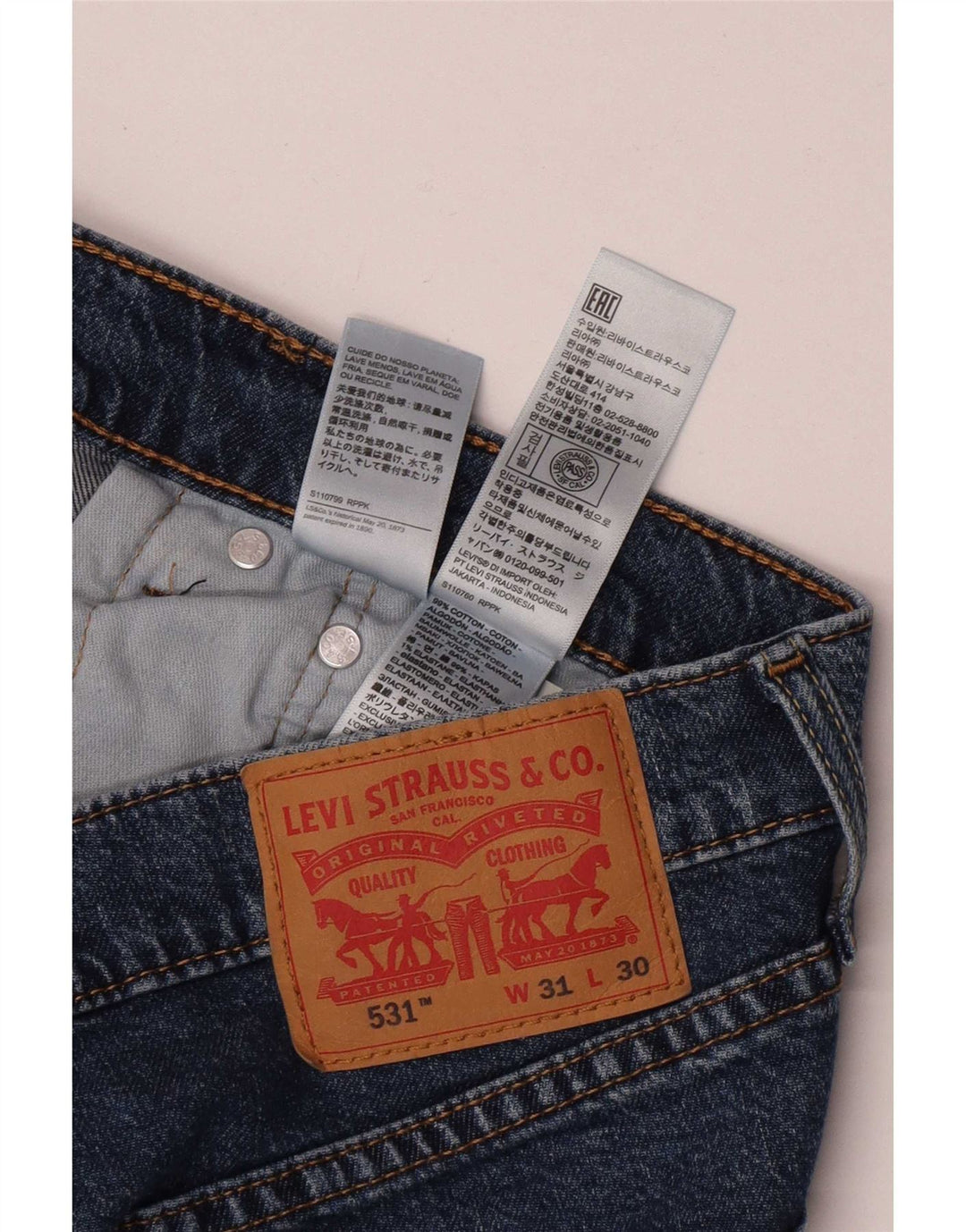 Levi's muške 531 uske traperice W31 L30 plavi pamuk