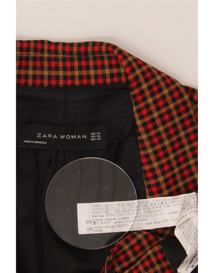Zara ženski sako sa 2 gumba UK 18 XL višebojni karirani poliester