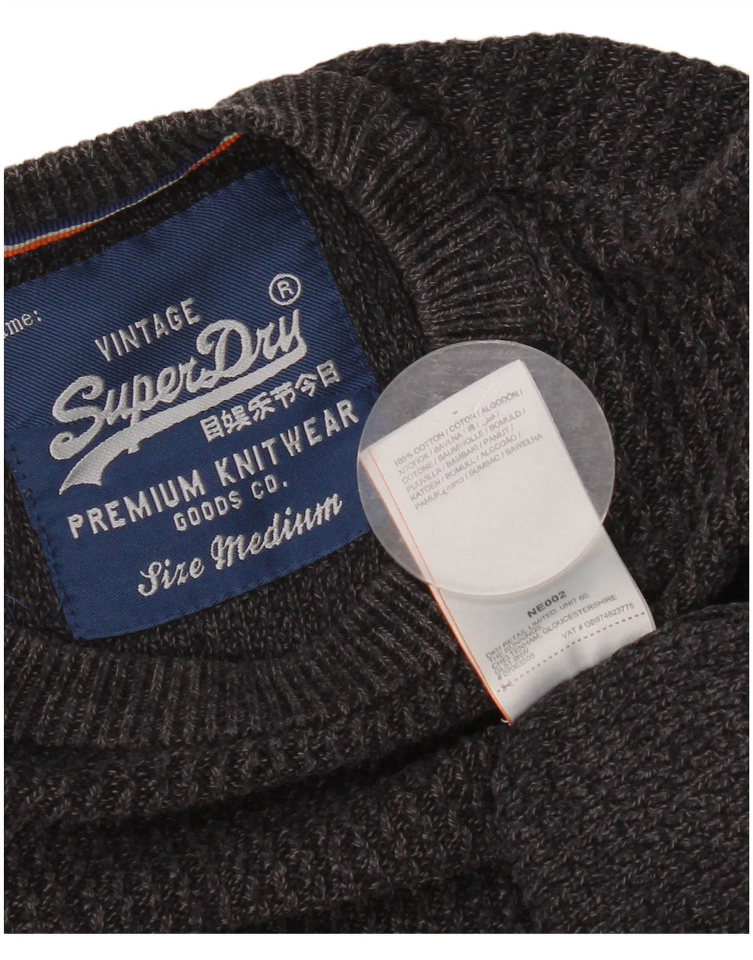 Superdry muški džemper s okruglim izrezom, srednje sivi pamuk