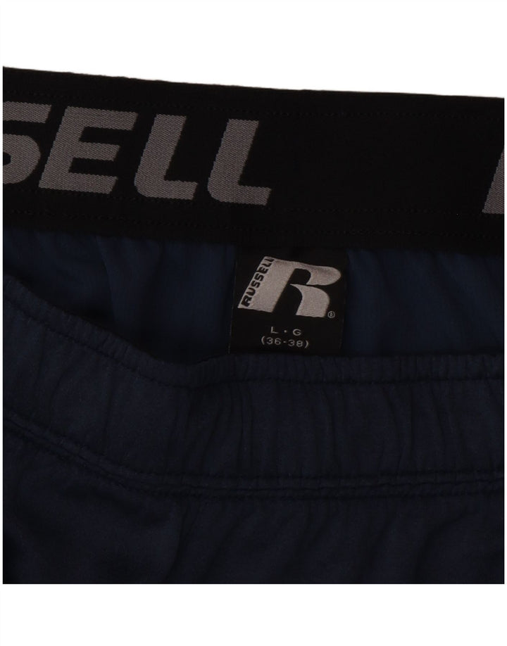 RUSSELL ATHLETIC Mens Tracksuit Trousers Large  Navy Blue Polyester