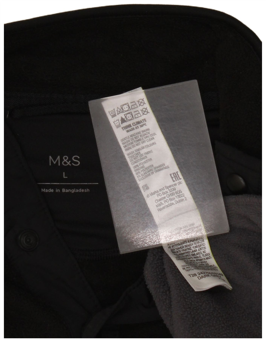 Marks & Spencer muški džemper od flisa s dugmadima i ovratnikom, velika siva boja