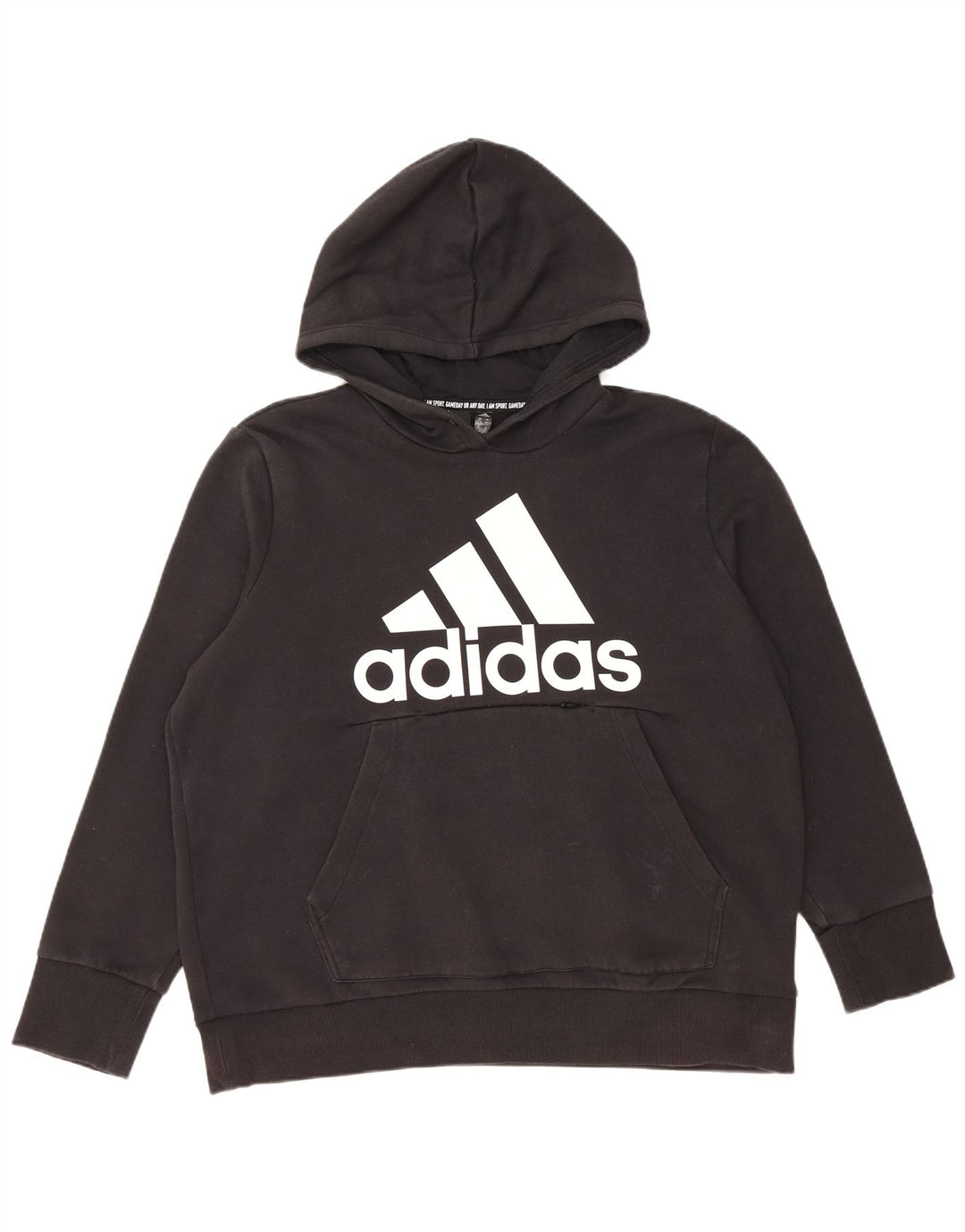 ADIDAS Ženska majica s kapuljačom s kapuljačom UK 24/26 2XL crni pamuk