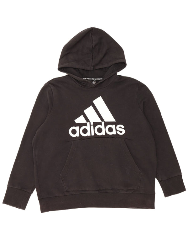 ADIDAS Ženska majica s kapuljačom s kapuljačom UK 24/26 2XL crni pamuk