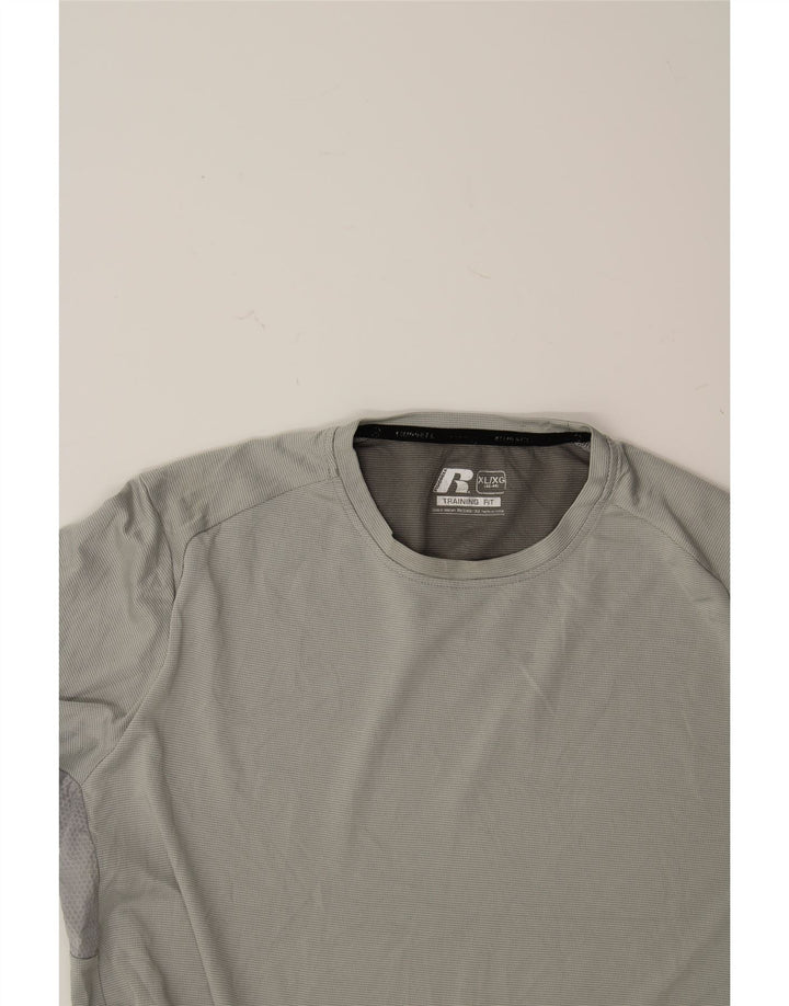 RUSSELL ATHLETIC Mens T-Shirt Top XL Grey Polyester Vintage Russell Athletic and Second-Hand Russell Athletic from Messina Hembry 
