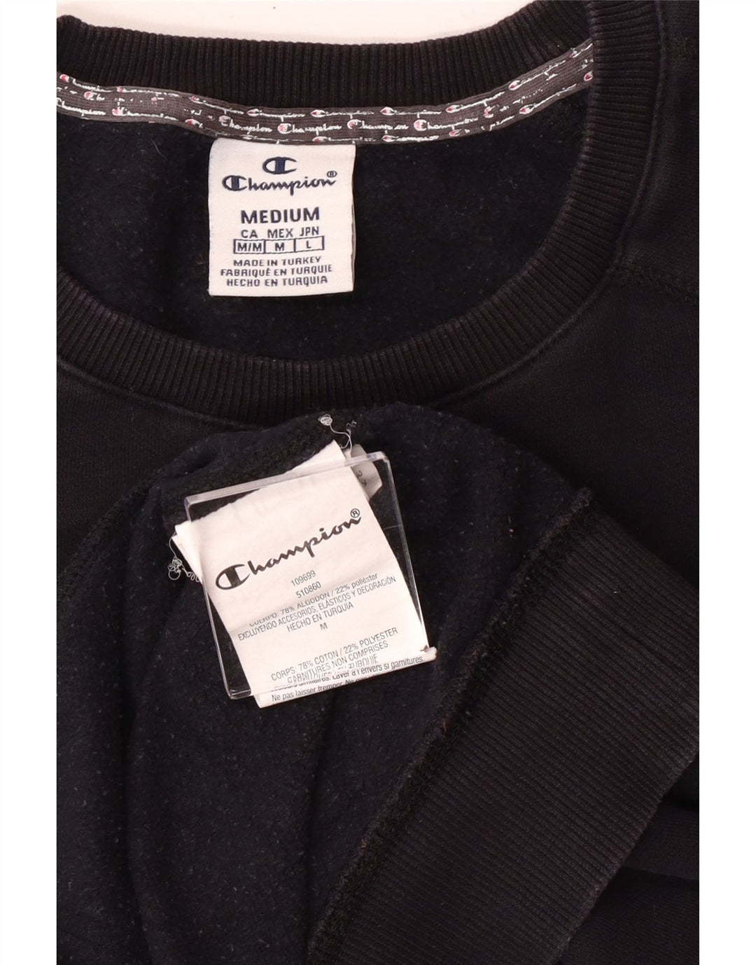 CHAMPION Ženski džemper s grafičkim motivima UK 14 Srednji crni pamuk