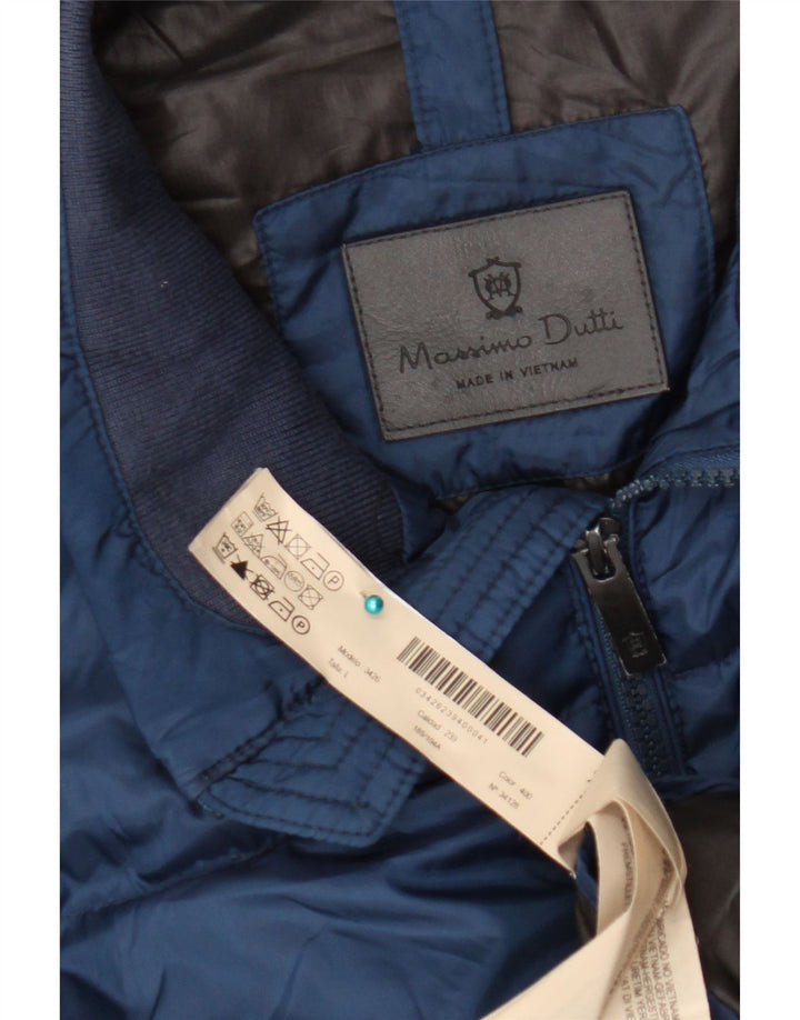 Massimo Dutti muška podstavljena jakna UK 40 veliki tamnoplavi poliester
