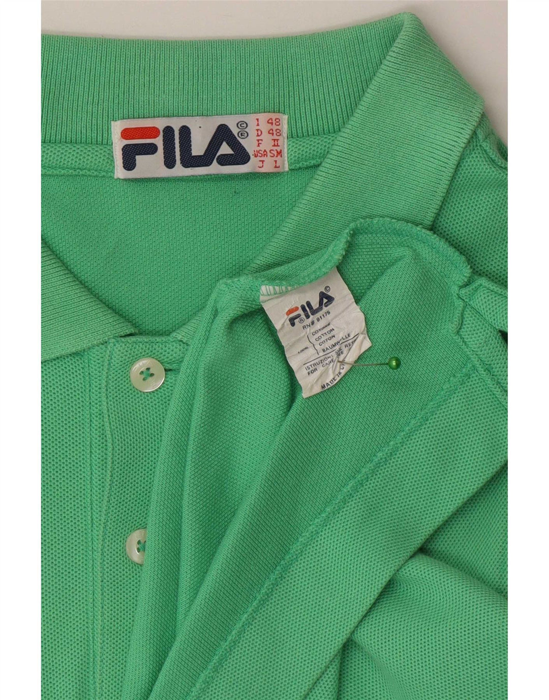 Fila muška polo majica IT 48 Srednje zeleni pamuk