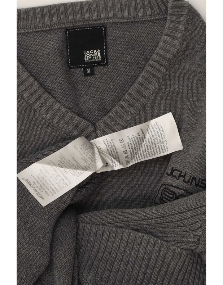 Jack & Jones muški džemper s V-izrezom, srednje sivi pamuk