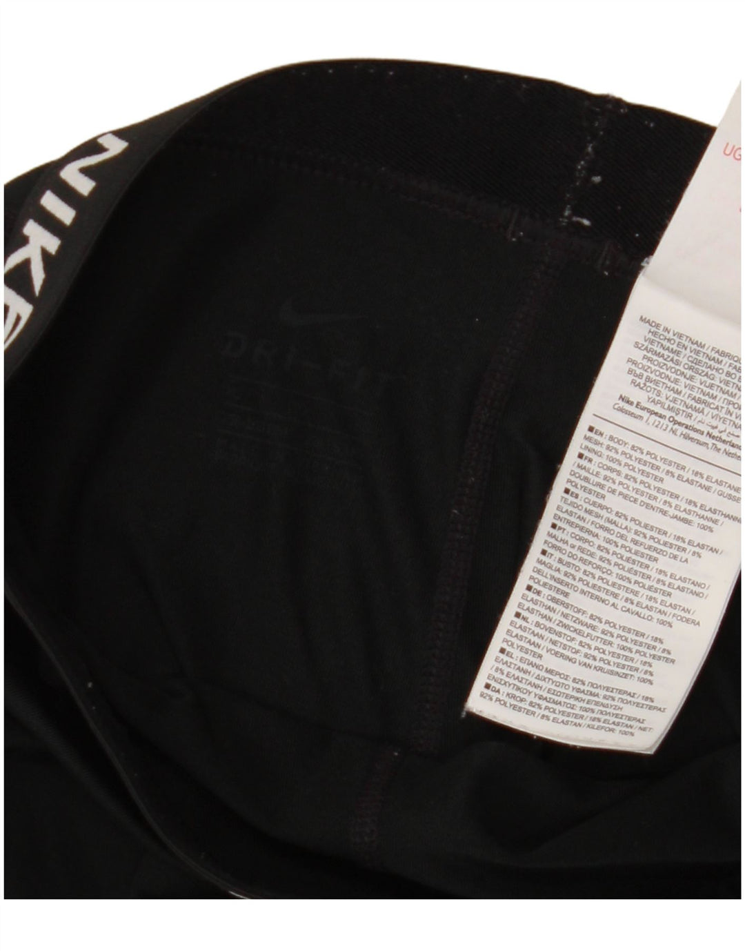 NIKE Girls Dri Fit Graphic Leggings 13-14 Years XL Black Poliester