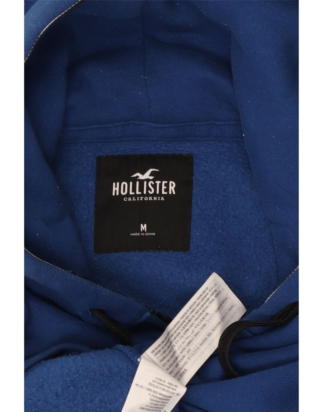 HOLLISTER Muški pulover s kapuljačom na patentni zatvarač srednje plavi pamuk