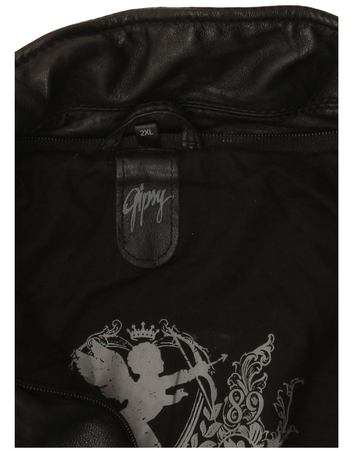 Gipsy ženska kožna biciklistička jakna UK 20 2XL crna