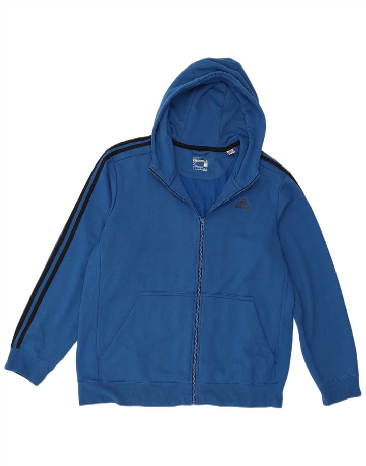 Adidas muški pulover s kapuljačom s patentnim zatvaračem XL plavi poliester