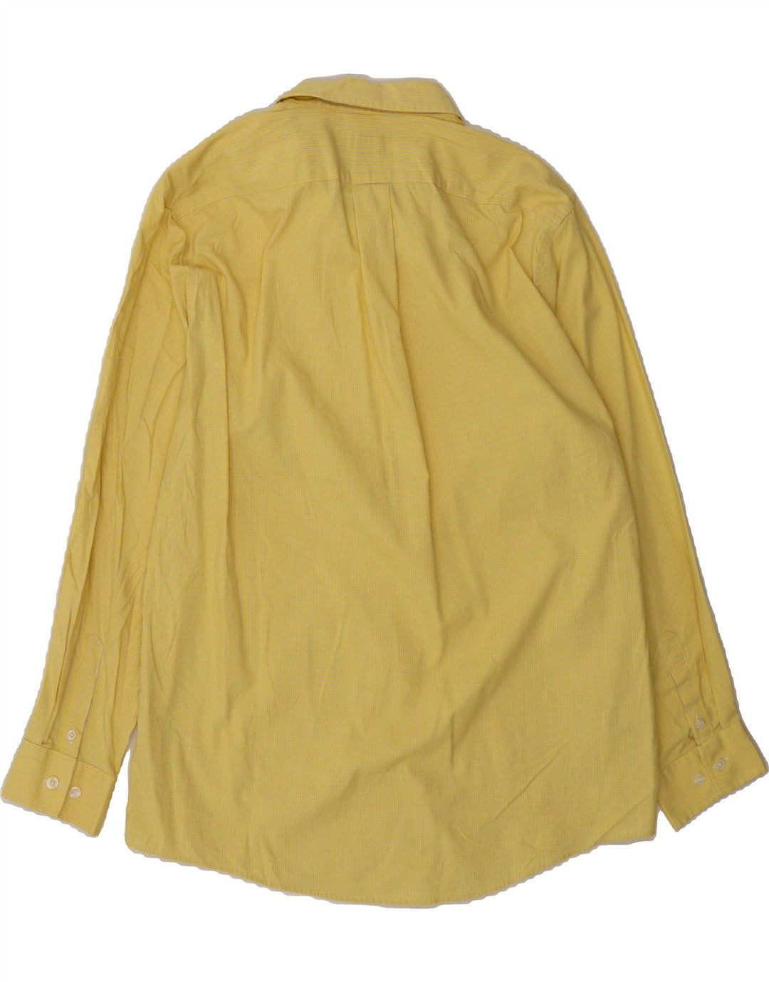EDDIE BAUER Mens Seattle Relaxed Fit Shirt Medium Yellow Gingham Cotton Vintage Eddie Bauer and Second-Hand Eddie Bauer from Messina Hembry 