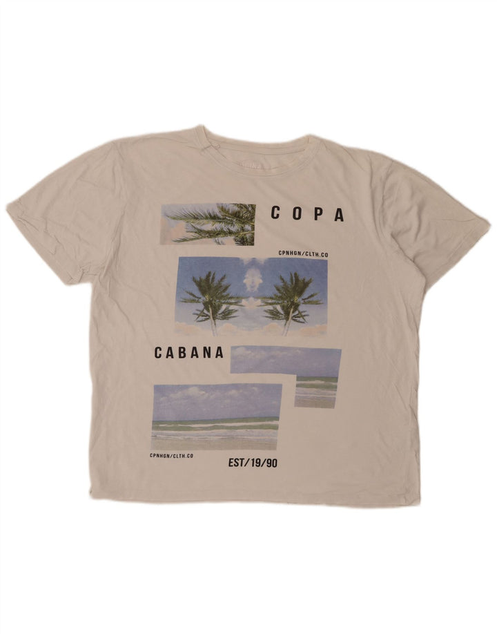 JACK & JONES Muška grafička majica kratkih rukava XL bijeli pamuk