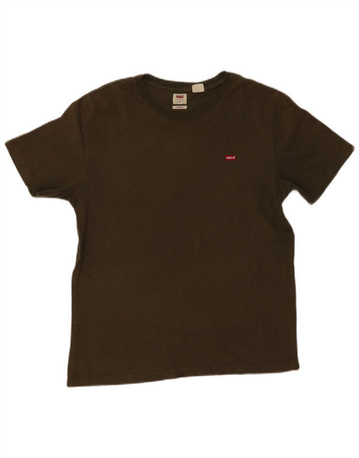 LEVI'S Mens Standard Fit T-Shirt Top Medium Khaki Cotton