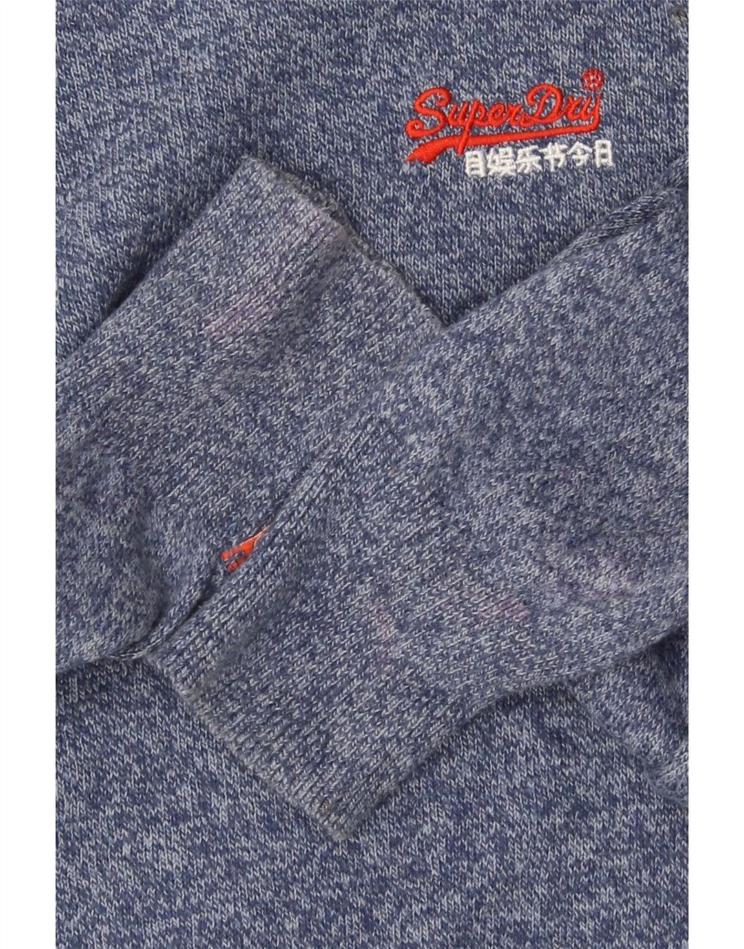 Superdry muški džemper s okruglim izrezom, srednje plavi flekasti pamuk