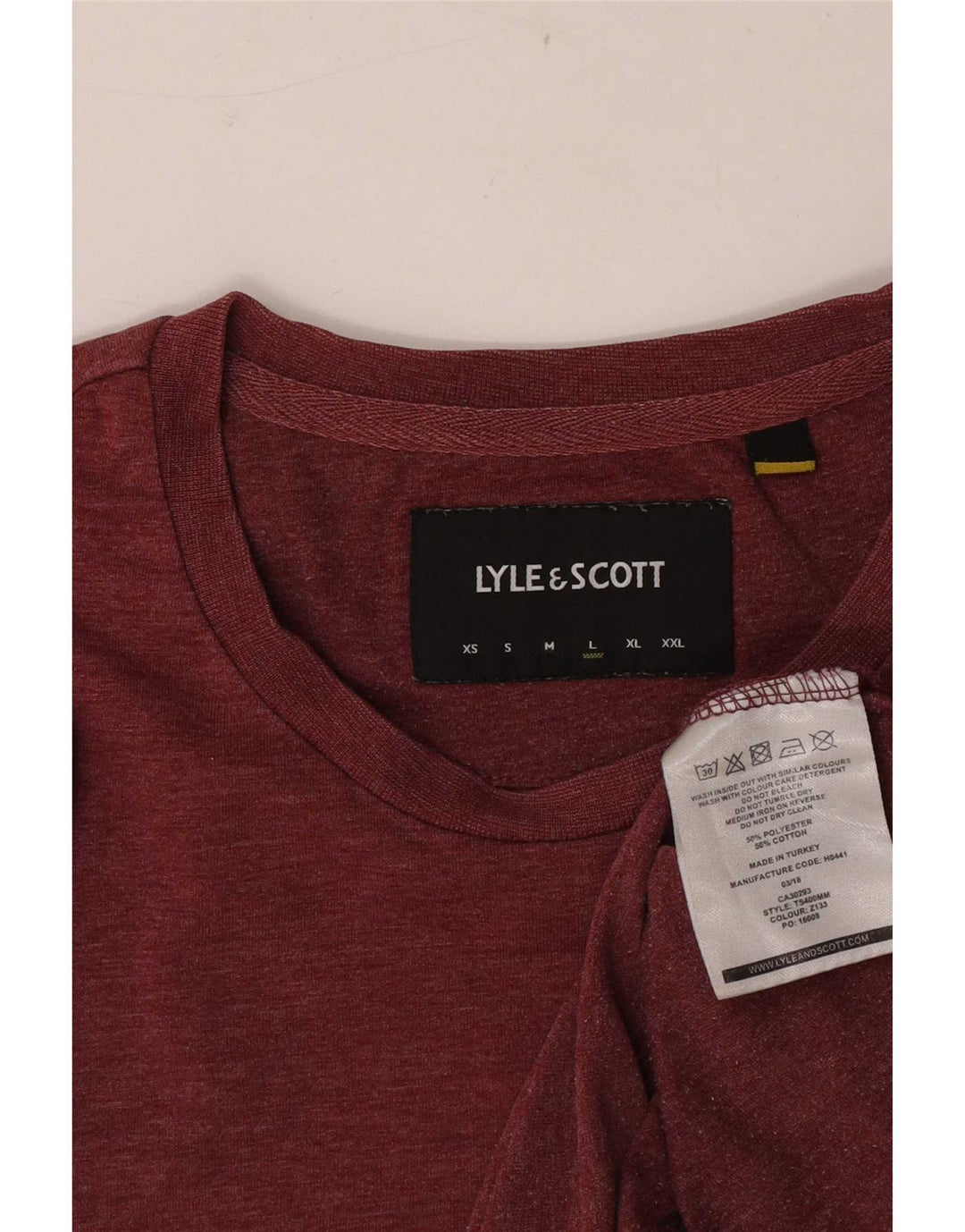 Lyle & Scott Muška majica kratkih rukava Veliki bordo poliester