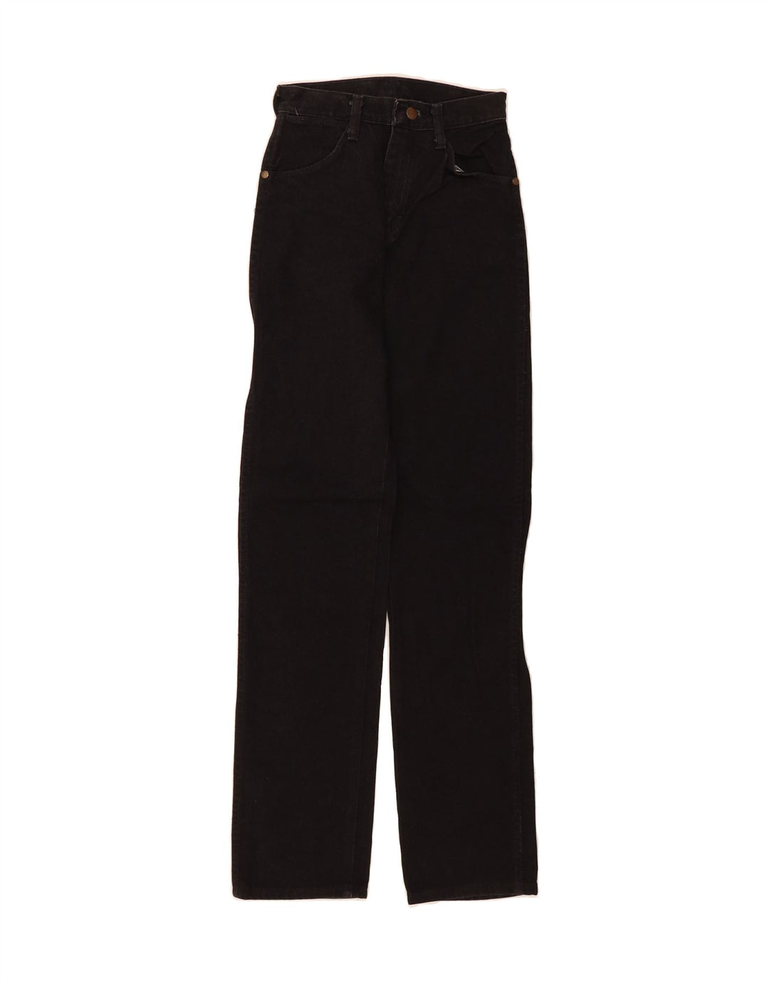 WRANGLER Womens Straight Jeans W24 L34 Black Cotton Vintage Wrangler and Second-Hand Wrangler from Messina Hembry 