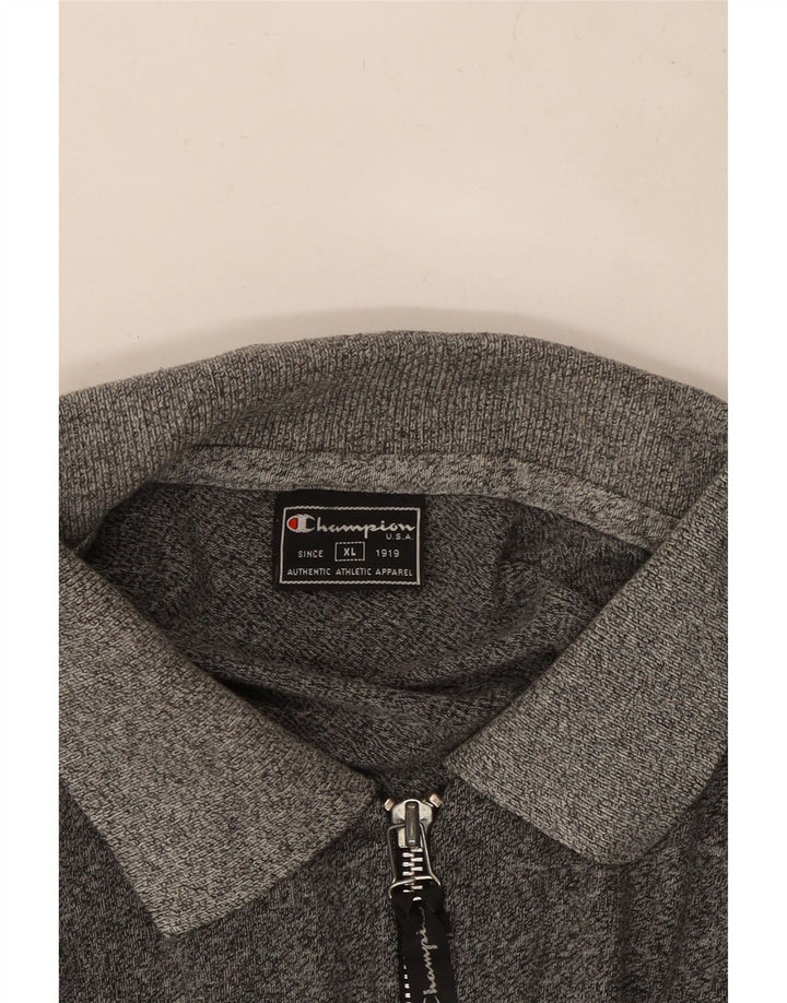 CHAMPION Muška polo majica dugih rukava XL siva s flekama