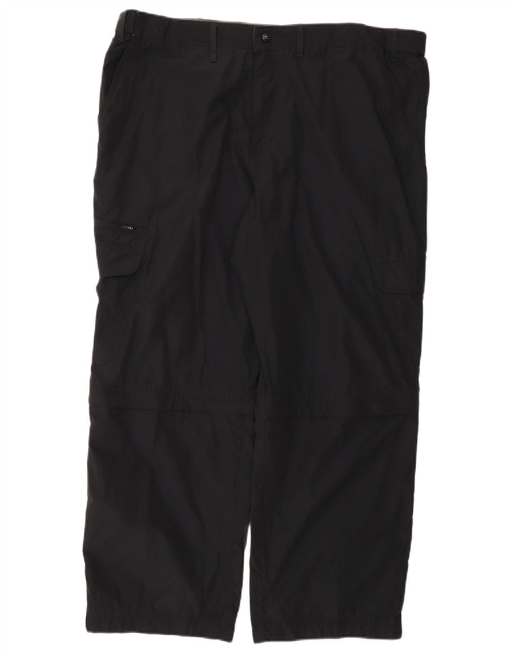 Marks & Spencer muške ravne kargo hlače W42 L29 crni poliamid