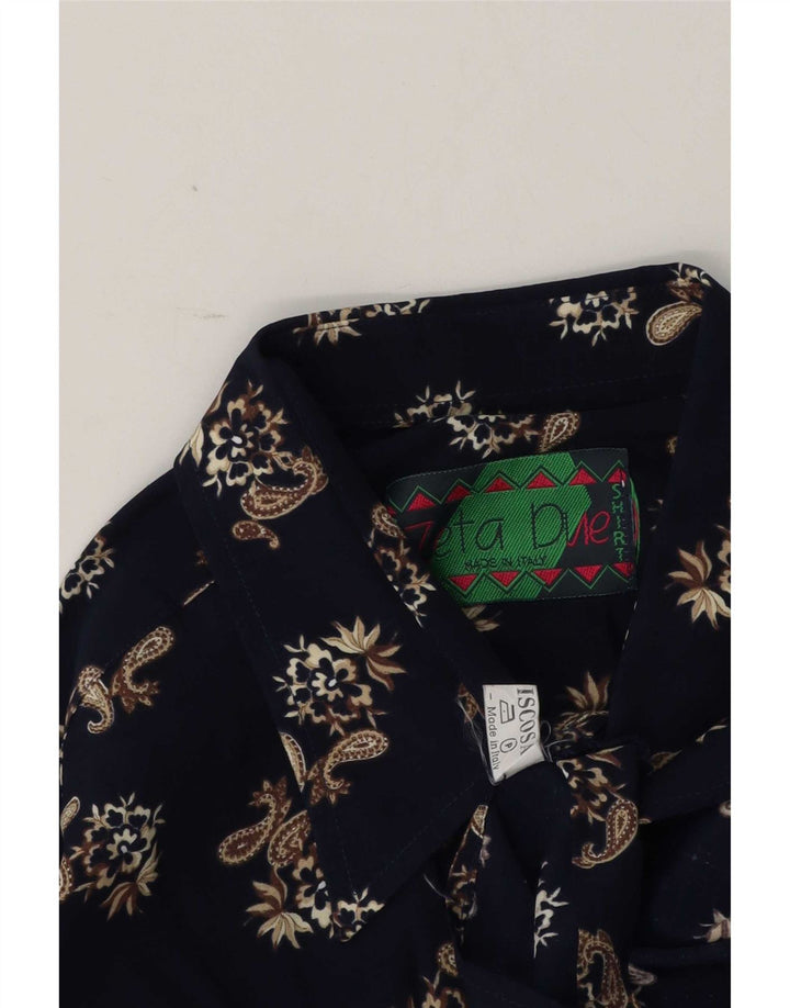 Vintage muška košulja velika tamnoplava paisley viskoza