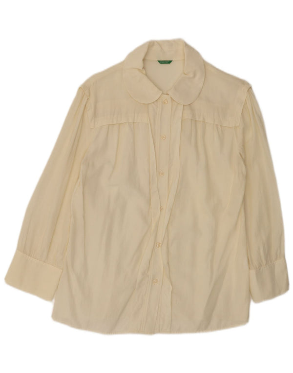 Benetton ženska košulja bluza UK 14 Large Off White