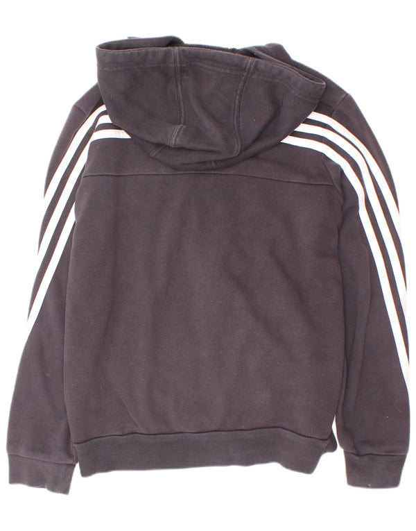 Adidas pulover s kapuljačom s patentnim zatvaračem za dječake, 9-10 godina, sivi, pamuk s životinjskim printom