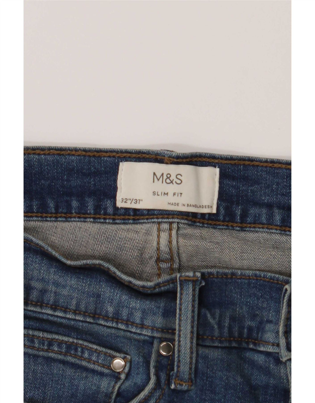 Marks & Spencer Muške uske traperice W32 L31 Plavi pamuk