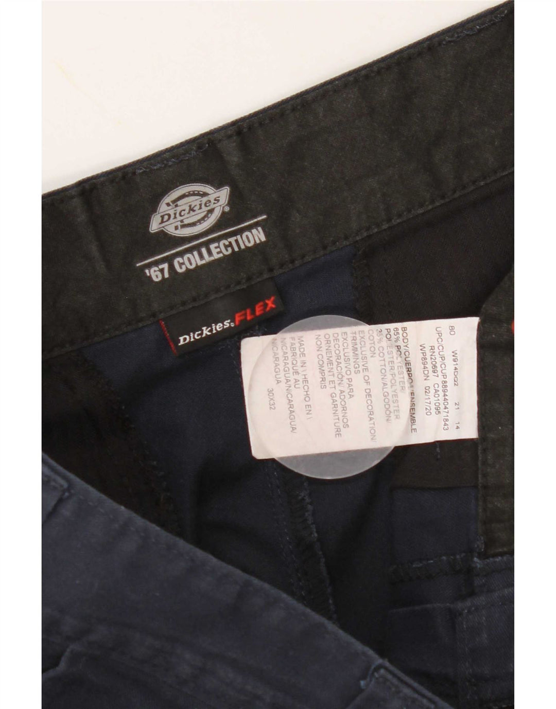 Dickies muške ravne chino hlače W30 L32 tamnoplavi poliester