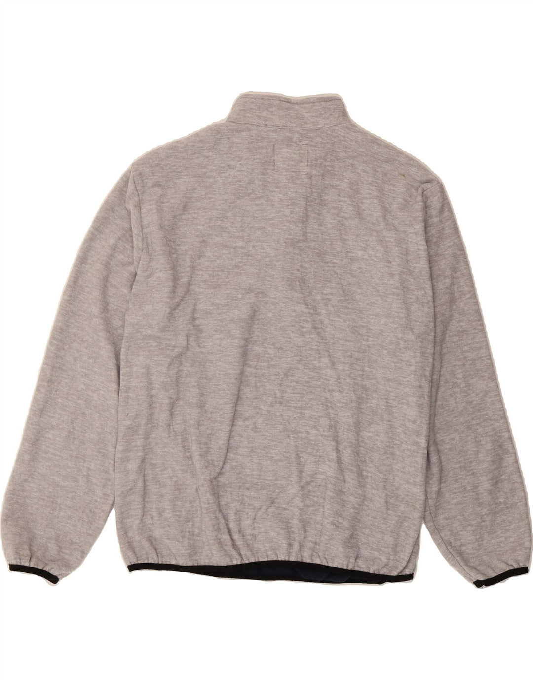 JACK & JONES Mens Zip Neck Fleece Jumper 2XL Grey Colourblock Polyester Vintage Jack & Jones and Second-Hand Jack & Jones from Messina Hembry 