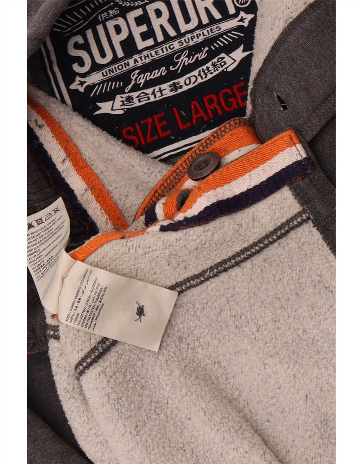 Superdry muška majica s dugmadima i ovratnikom, veliki sivi pamuk
