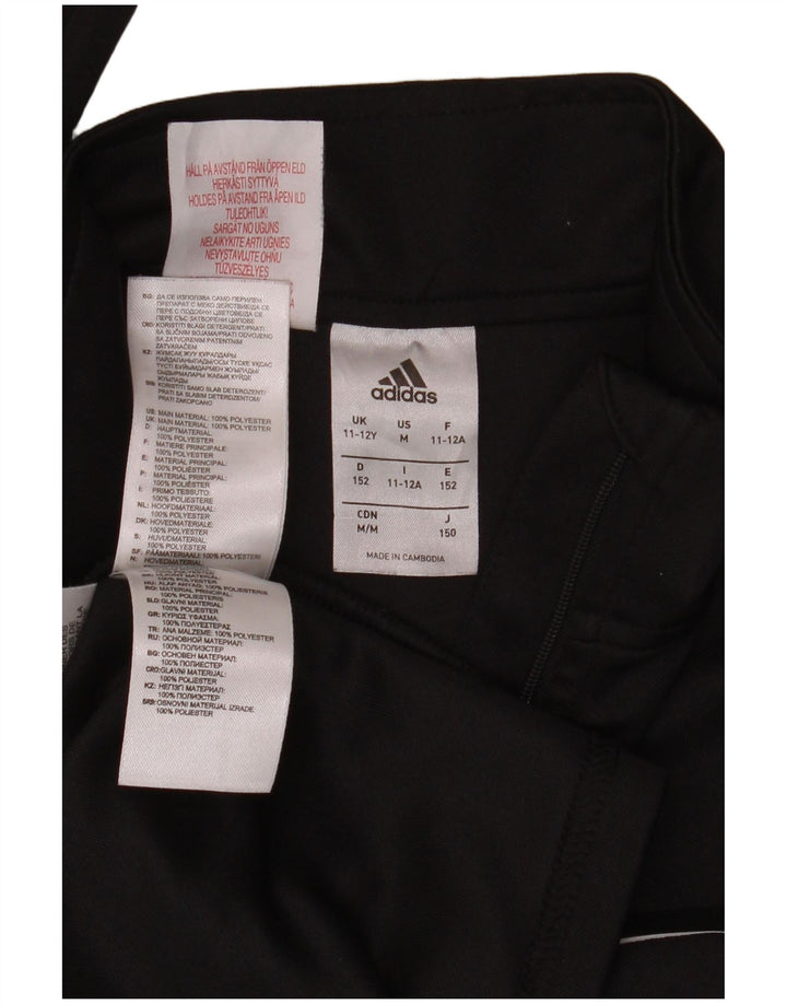 Adidas Climalite majica s izrezom i dugim rukavima za dječake 11-12 godina crna poliester