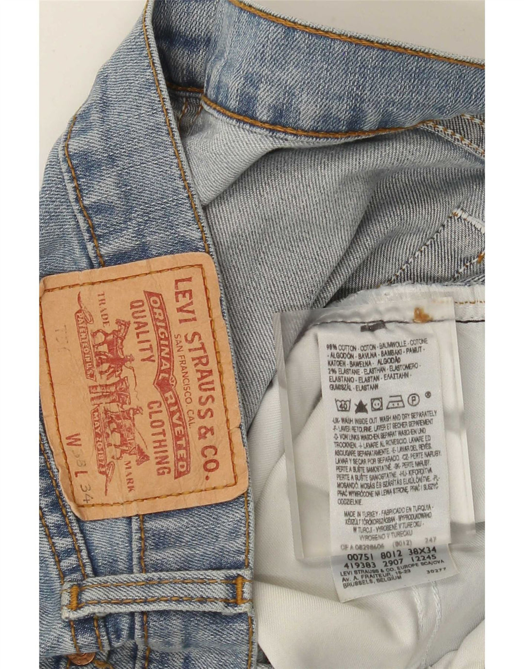 Levi's muške ravne traperice W38 L34 plavi pamuk