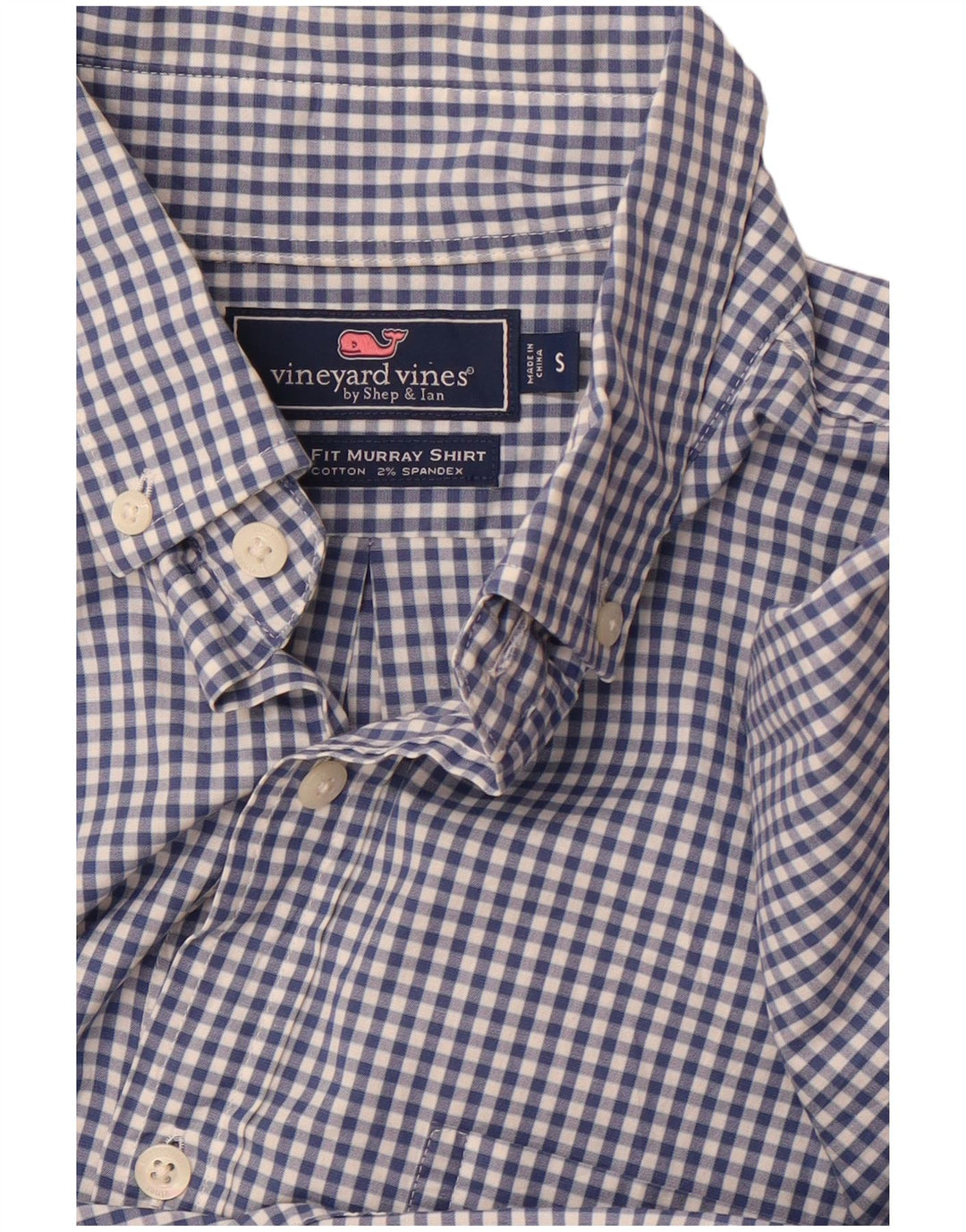 VINEYARD VINES Mens Slim Fit Shirt Small Navy Blue Gingham Cotton