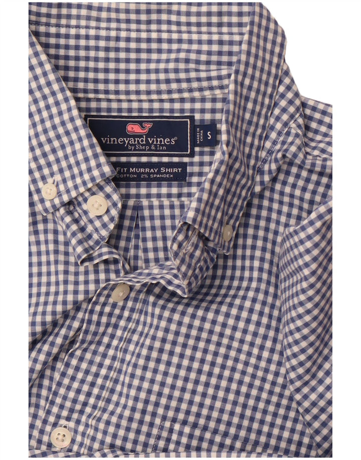 VINEYARD VINES Mens Slim Fit Shirt Small Navy Blue Gingham Cotton
