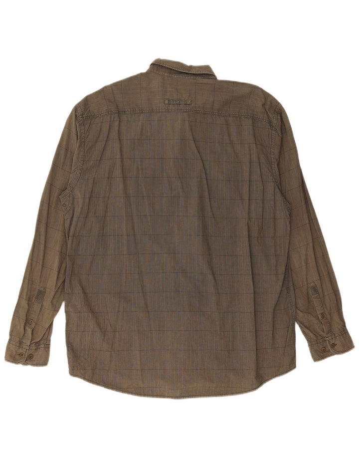 CAMEL ACTIVE muška majica standardnog kroja XL kaki karirani pamuk