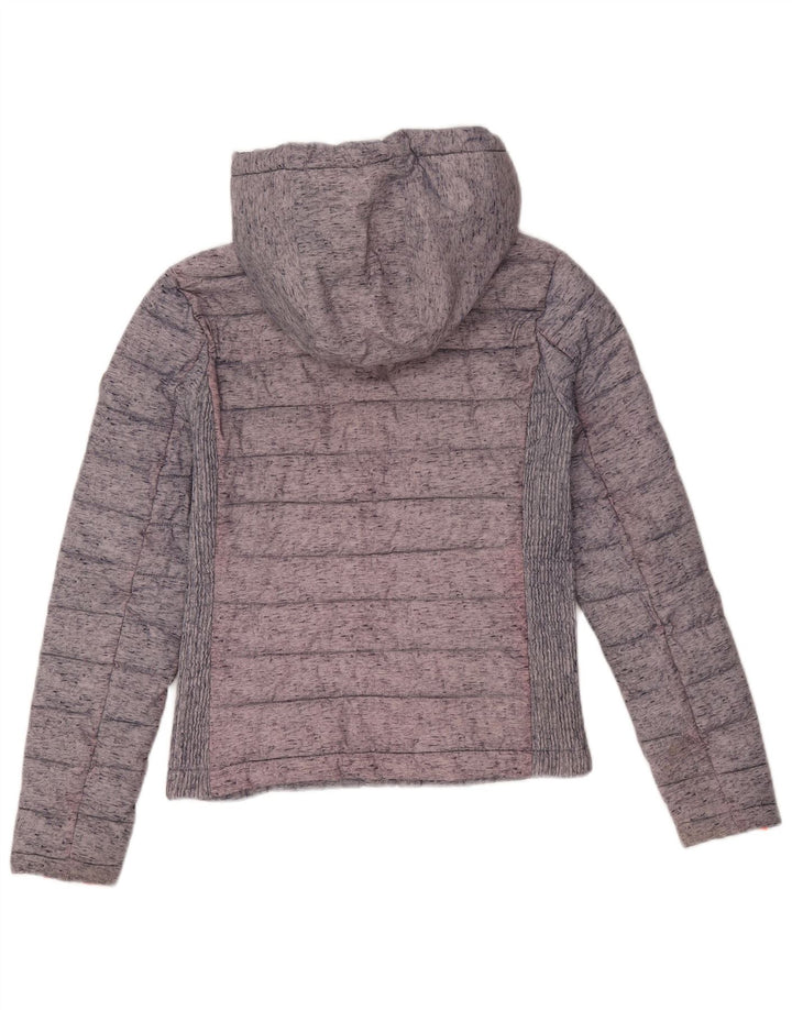 Superdry ženska podstavljena jakna s kapuljačom UK 8 XS Sivi poliester u boji