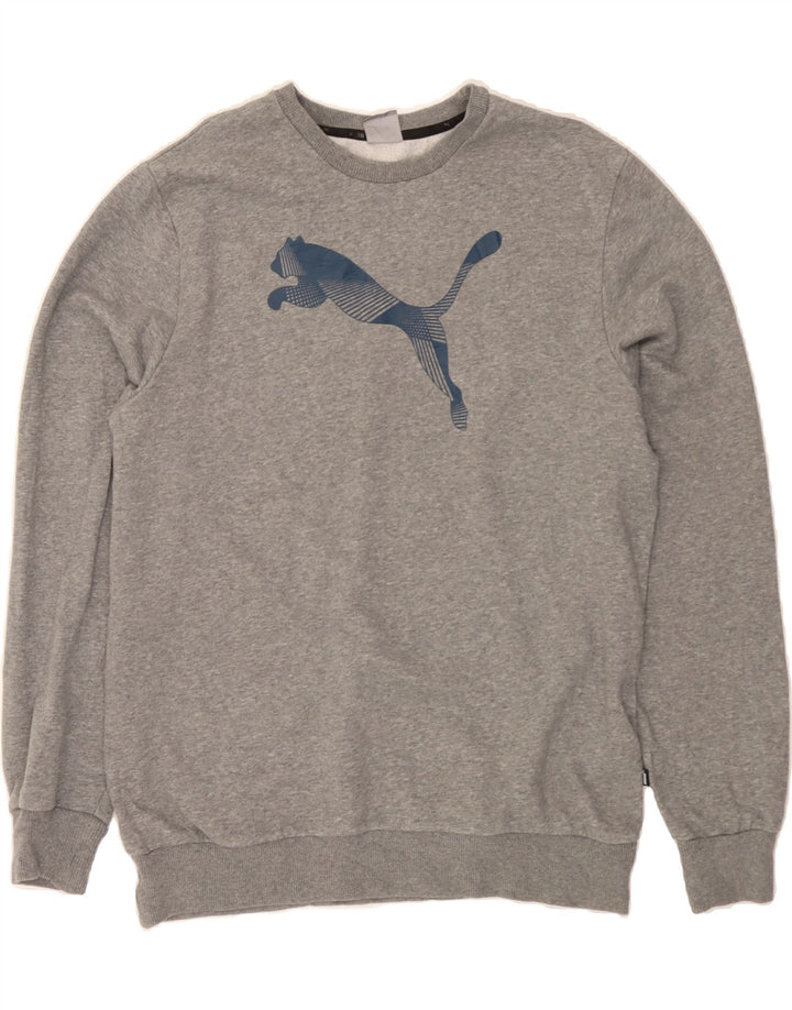 PUMA Mens Graphic Sweatshirt Jumper Large Grey Cotton Vintage Puma and Second-Hand Puma from Messina Hembry 
