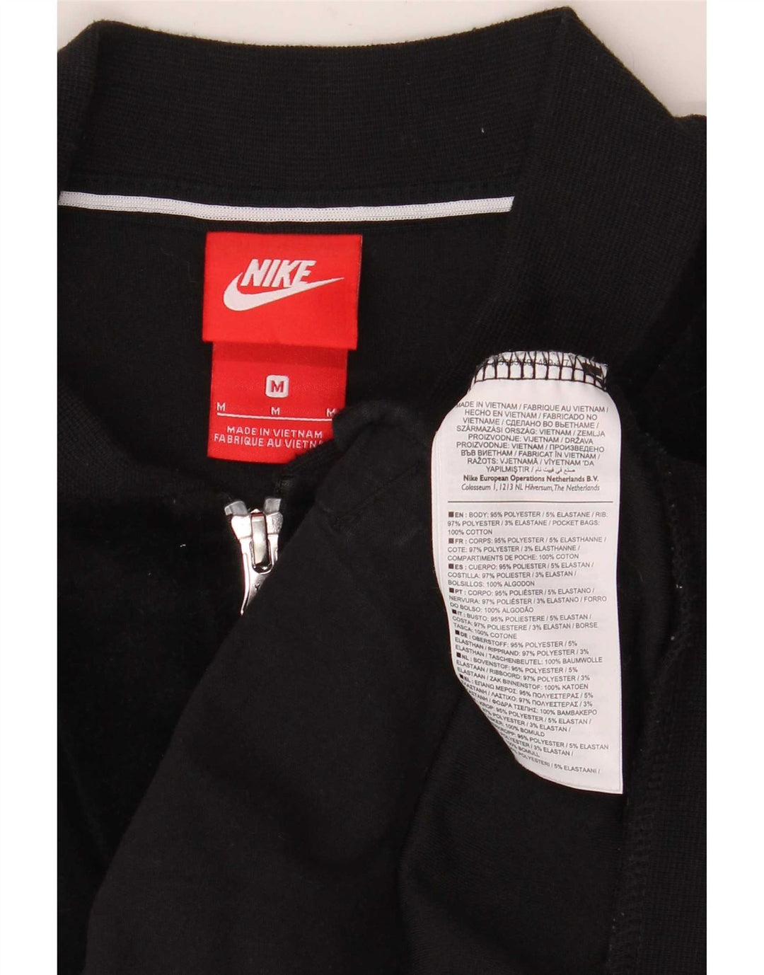 Nike ženska gornja jakna od trenirke od velura UK 14 srednji crni poliester