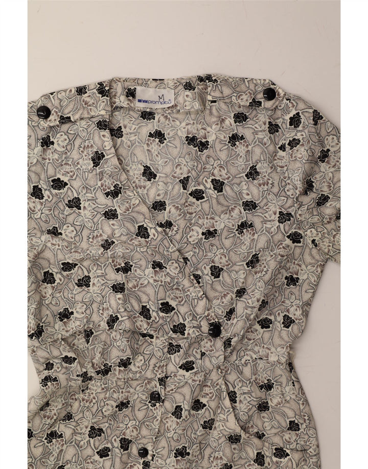 IMPROMPTU Womens Sheath Dress UK 14 Medium Grey Floral Vintage Impromptu and Second-Hand Impromptu from Messina Hembry 