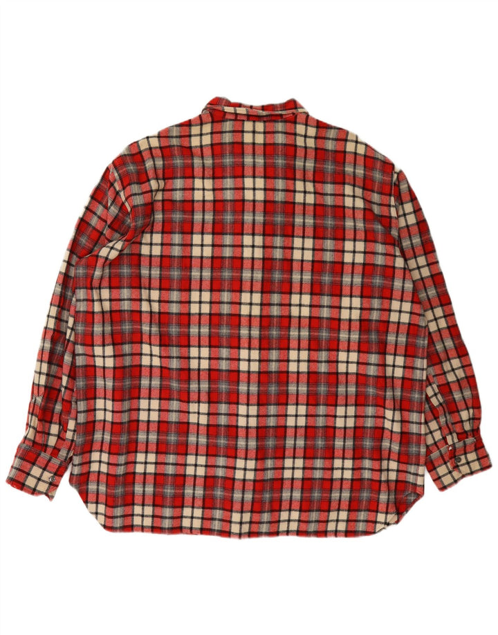 Vintage muška flanelska košulja XL, crvena karirana vuna