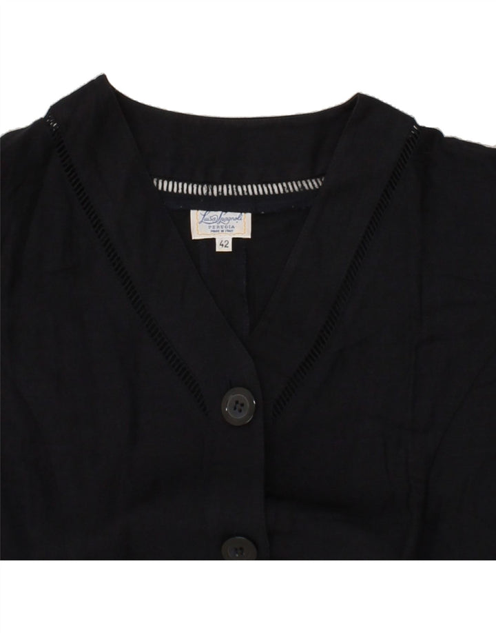 LUISA SPAGNOLI Womens Shirt Dress IT 42 Medium Black Viscose Vintage Luisa Spagnoli and Second-Hand Luisa Spagnoli from Messina Hembry 