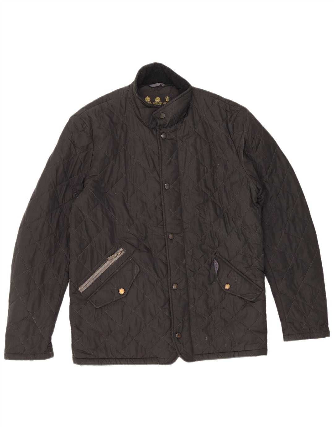 BARBOUR Mens Quilted Jacket UK 36 Small Black Polyester