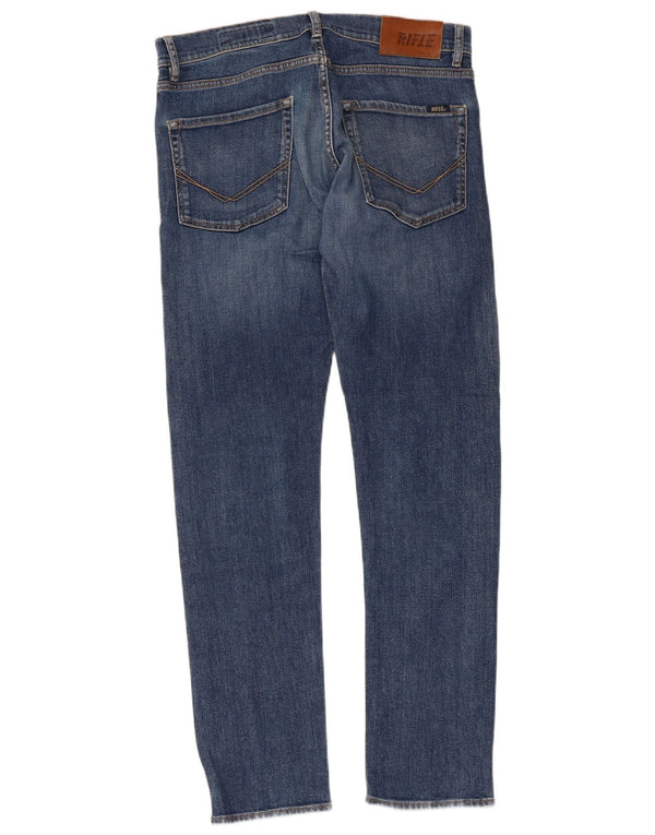 Rifle Womens Straight Jeans W34 L35 Blue Cotton
