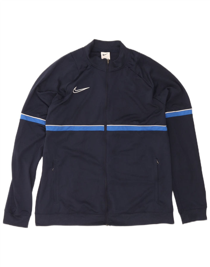 Nike Dri Fit gornja jakna za trenirku XL tamnoplava poliesterska boja