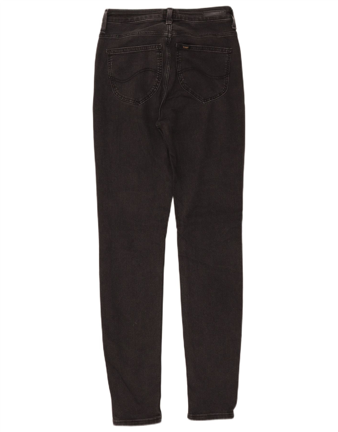 LEE Ženske visoke uske traperice Scarlett W28 L33 crni pamuk