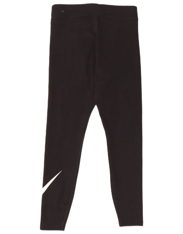 Nike Ženske Graphic Leggings UK 16 Large Black Cotton