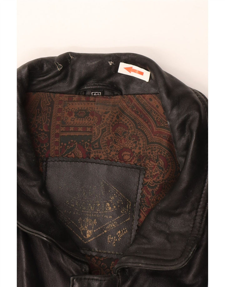 Vintage muška kožna jakna UK 44 2XL crna koža