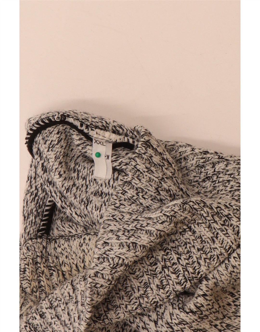 VINTAGE muški pulover s rol izrezom 2XL sivi Fair Isle akril