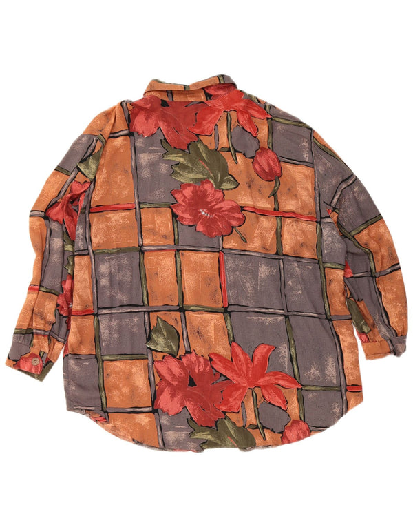 Vintage ženska košulja bluza UK 22 3XL Višebojna cvjetna viskoza